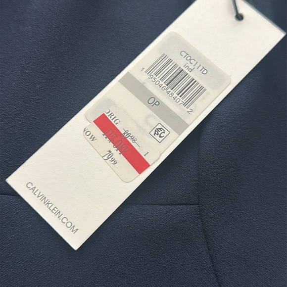 Calvin Klein Tulip-Sleeve Sheath Knee length Dress in Navy Blue Size Petite 0 - Picture 6 of 15